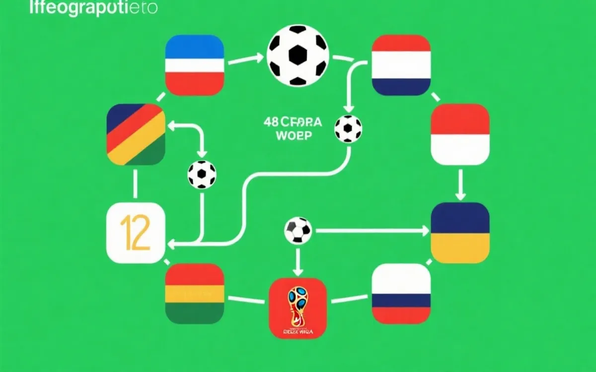 2026世界杯48队12组4队分组与出线路线示意图